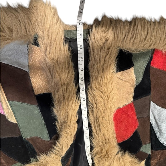 Vintage Leather Fur Colorblock Xhilaration Jacket size XL *Runs Small - Picture 12 of 15